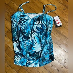 Lycra swim top floral print